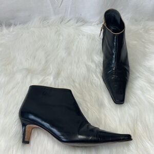 Kate Spade Black Leather Slender Heel Booties Sz 6.5